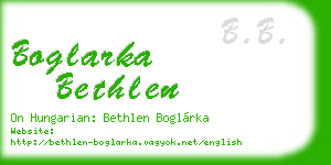 boglarka bethlen business card