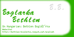 boglarka bethlen business card